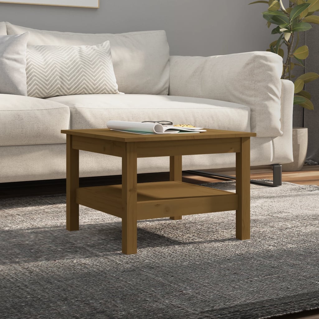 Mesa de centro de madera de pino maciza Ø 42,5x45 cm