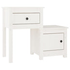 Mesitas de noche 2 uds madera de pino blanco 79,5x38x65,5 cm