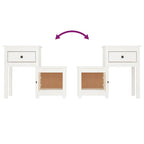 Mesitas de noche 2 uds madera de pino blanco 79,5x38x65,5 cm