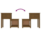 Mesitas de noche 2 uds madera pino marrón miel 79,5x38x65,5 cm