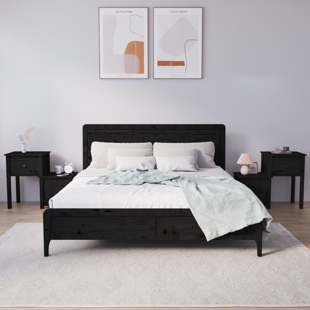 Mesitas de noche 2 uds madera de pino blanco 79,5x38x65,5 cm