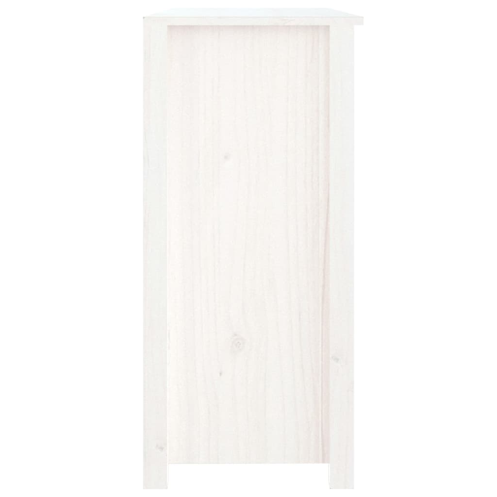 Aparador de madera maciza de pino blanco 100x35x74 cm