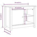 Mueble de TV de madera maciza de pino 70x36,5x52 cm