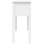 Mesa consola de madera maciza de pino blanco 100x35x75 cm