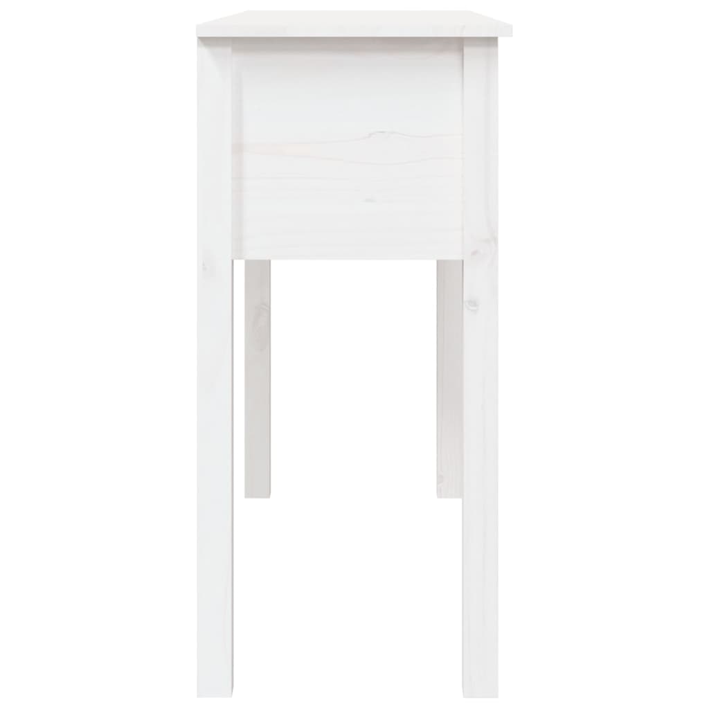 Mesa consola de madera maciza de pino blanco 100x35x75 cm
