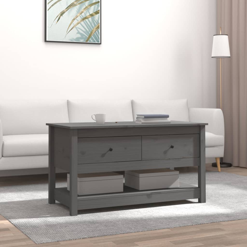 Mesa de centro de madera maciza de pino 102x49x55 cm
