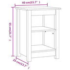 Mesita de noche madera maciza de pino 40x35x55 cm