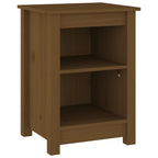 Mesita de noche madera maciza de pino marrón miel 40x35x55 cm