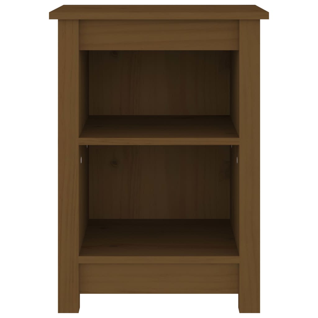 Mesita de noche madera maciza de pino marrón miel 40x35x55 cm