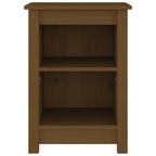 Mesita de noche madera maciza de pino marrón miel 40x35x55 cm