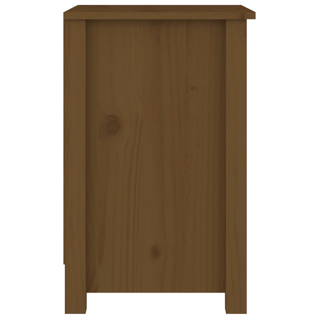 Mesita de noche madera maciza de pino marrón miel 40x35x55 cm