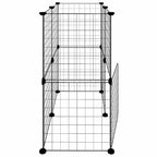 Jaula para mascotas de 12 paneles puerta acero negro 35x35cm