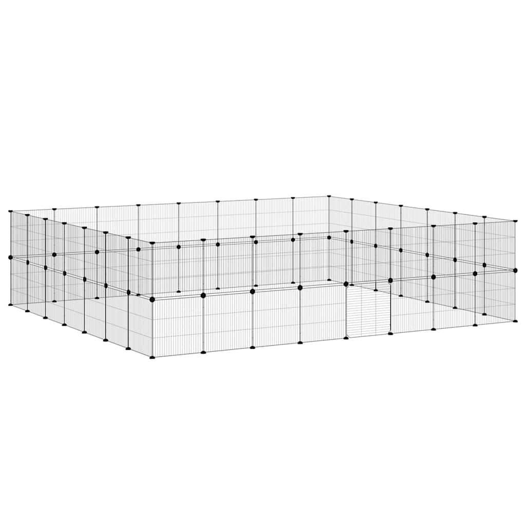 Jaula para mascotas de 60 paneles puerta acero negro 35x35 cm