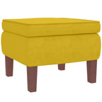 Mecedora con respaldo alto de terciopelo amarillo madera maciza
