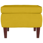 Mecedora con respaldo alto de terciopelo amarillo madera maciza