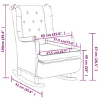Sillón con patas mecedoras y taburete de tela color crema