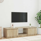 Mueble de TV con luces LED blanco 100X35,5x25 cm