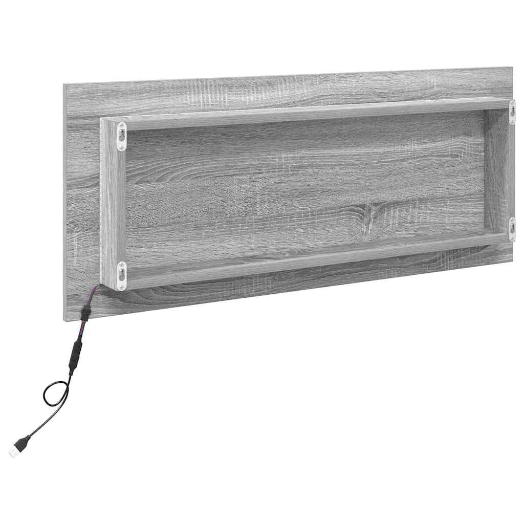 Espejo Gris Sonoma 90 x 8,5 x 37 cm Madera de ingeniería