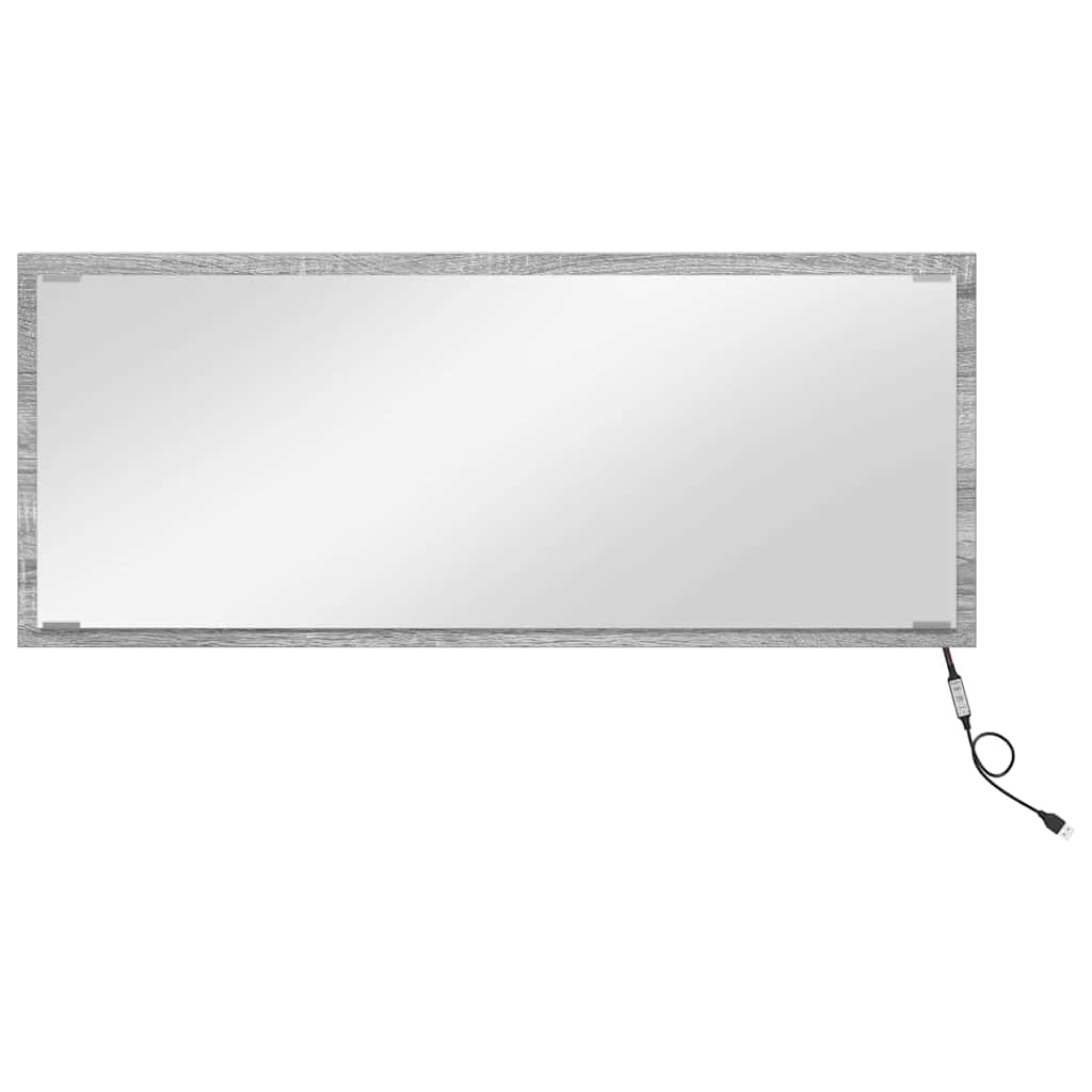 Espejo Gris Sonoma 90 x 8,5 x 37 cm Madera de ingeniería