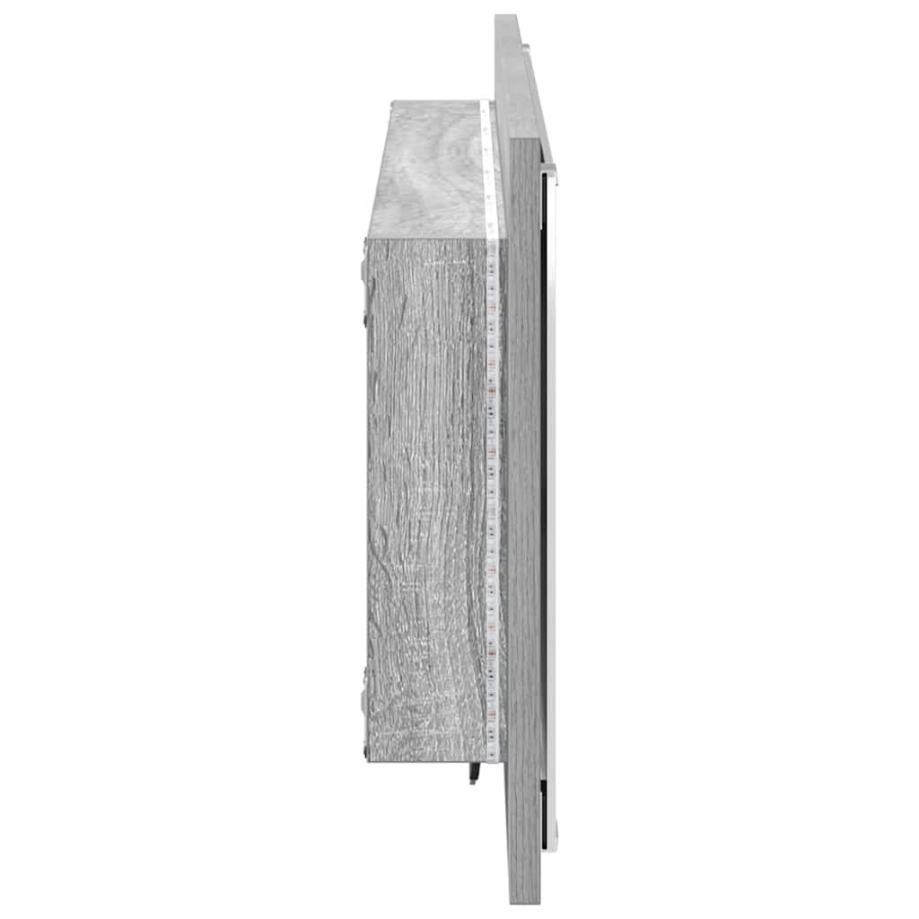Espejo Gris Sonoma 90 x 8,5 x 37 cm Madera de ingeniería