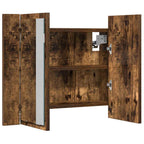 LED mirror cabinet smoked oak wood 60x12x45 cm