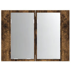 LED mirror cabinet smoked oak wood 60x12x45 cm