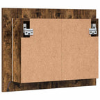 LED mirror cabinet smoked oak wood 60x12x45 cm