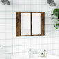 LED mirror cabinet smoked oak wood 60x12x45 cm