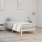 Estructura de cama sin colchón madera maciza blanca 75x190 cm