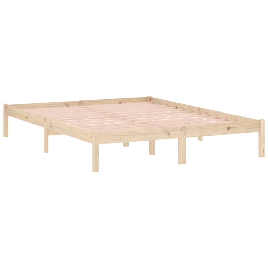Estructura de cama sin colchón madera maciza de pino 152x203 cm