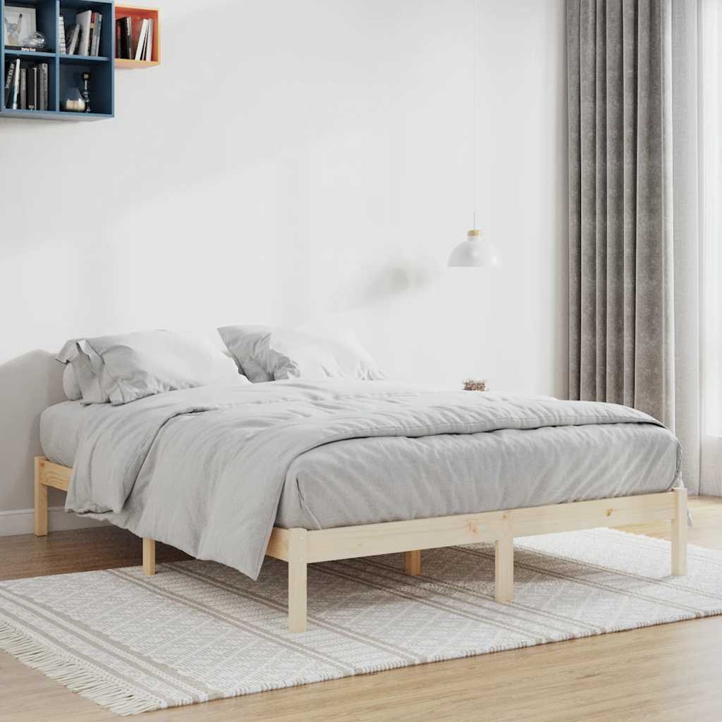 Estructura de cama sin colchón madera maciza de pino 160x200 cm