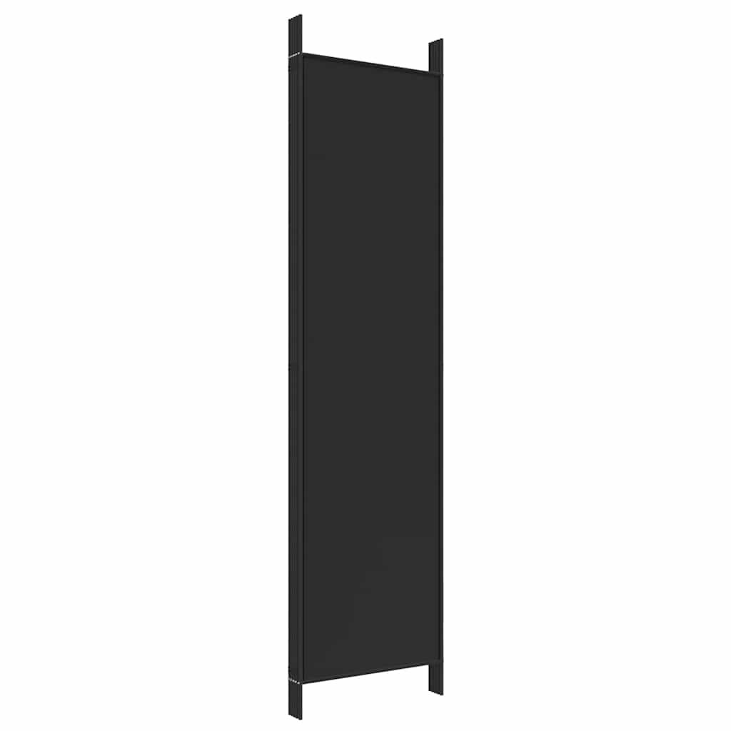 Black 5-Panel Fabric Room Divider 250x200 cm