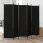 Biombo divisor de 5 paneles de tela negro 250x200 cm