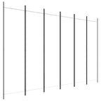 Biombo divisor de 6 paneles de tela blanco 300x200 cm