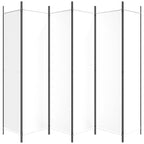 Biombo divisor de 6 paneles de tela blanco 300x200 cm