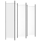 Biombo divisor de 6 paneles de tela blanco 300x200 cm