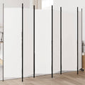 Biombo divisor de 6 paneles de tela blanco 300x200 cm