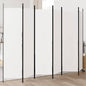 6-Panel White Fabric Room Divider 300x200 cm