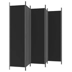 Biombo divisor de 6 paneles de tela negro 300x200 cm