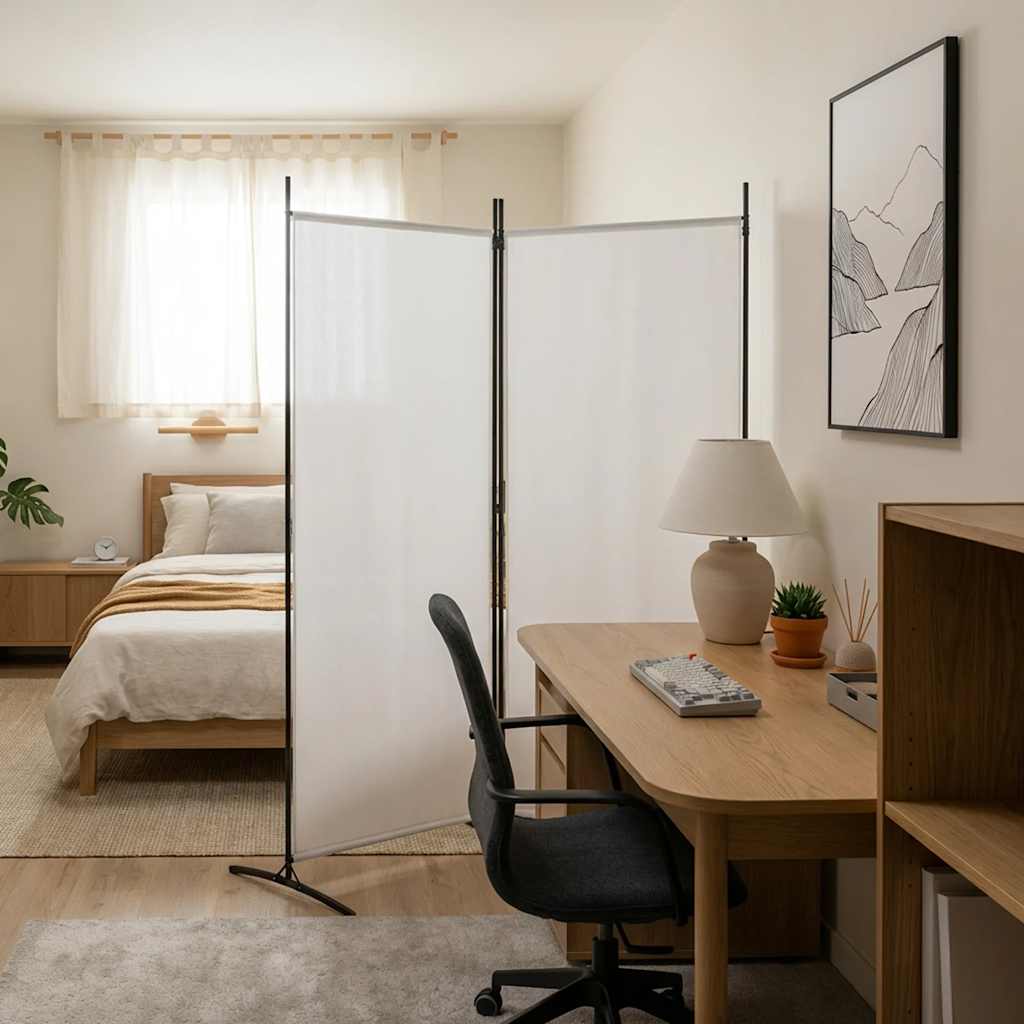 Biombo divisor de 1 panel marrón 175x180 cm