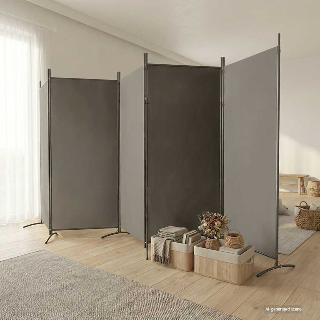 Biombo divisor de 1 panel marrón 175x180 cm
