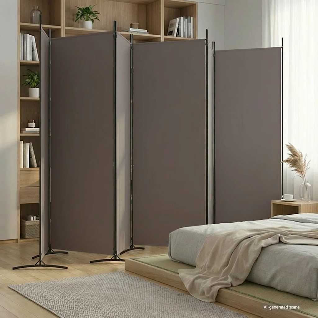 Biombo divisor de 1 panel marrón 175x180 cm