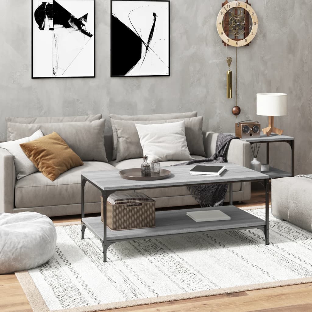 Mesa auxiliar madera contrachapada roble Sonoma 55x38x45 cm