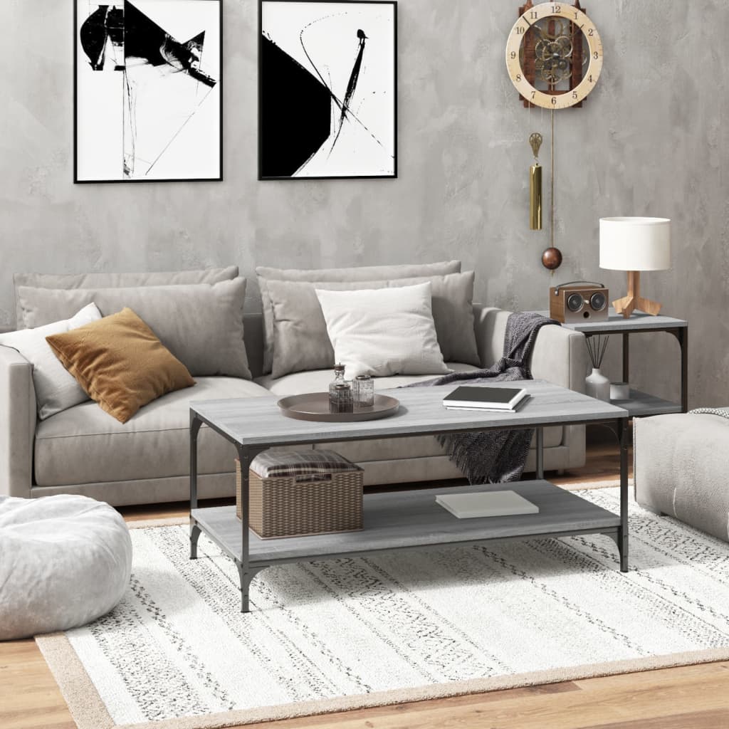 Mesa auxiliar madera contrachapada roble Sonoma 55x38x45 cm