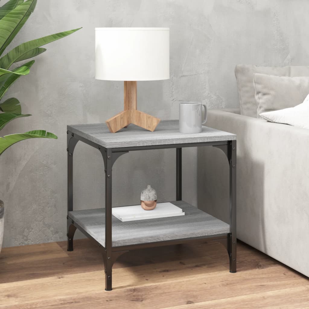 Mesa auxiliar madera contrachapada roble Sonoma 55x38x45 cm