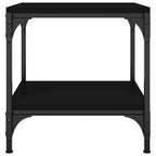 Mesa auxiliar de madera contrachapada negro 40x40x40 cm