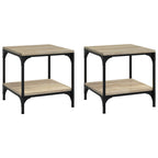 Mesas auxiliares 2 uds contrachapada roble Sonoma 40x40x40 cm