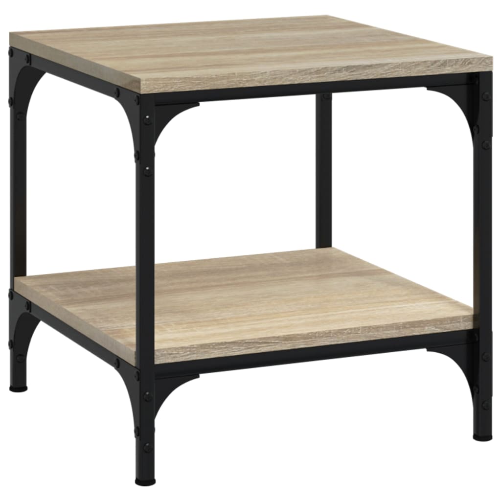Mesas auxiliares 2 uds contrachapada roble Sonoma 40x40x40 cm