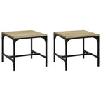 Mesas auxiliares 2 uds madera roble Sonoma 40x40x35 cm