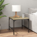 Mesas auxiliares 2 uds madera roble Sonoma 40x40x35 cm